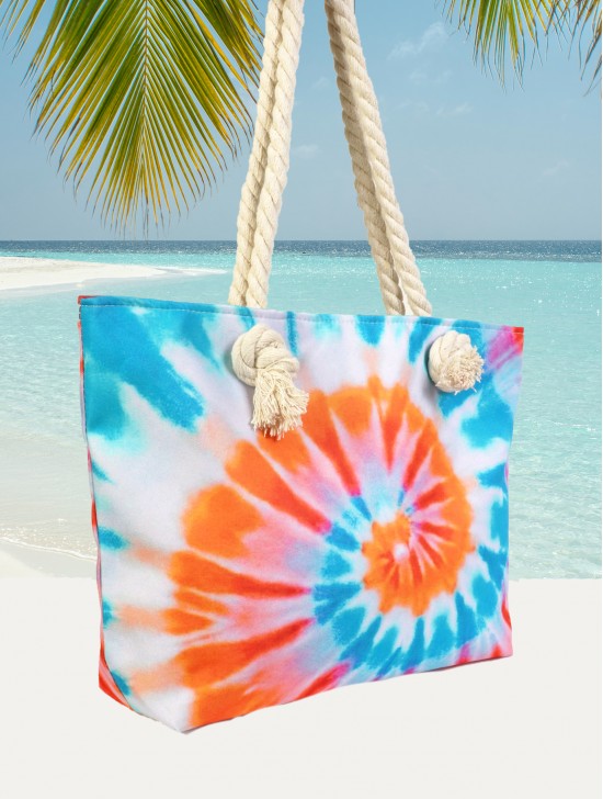 Canvas Tie Dye Print Shoulder Tote